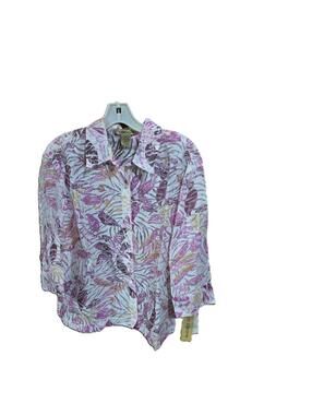 Notations Pink Floral Sheer Lacey Blouse